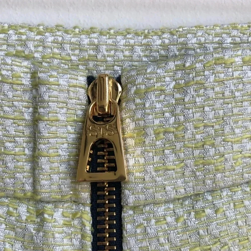 NWT Sail to Sable Limeade Tweed Shorts Resort15-8L metallic pinstripe piping - Picture 3 of 11
